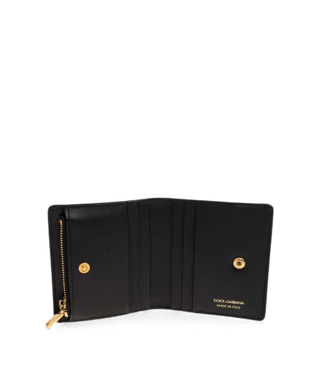DOLCE&GABBANA Черный кожаный кошелек, фото 4