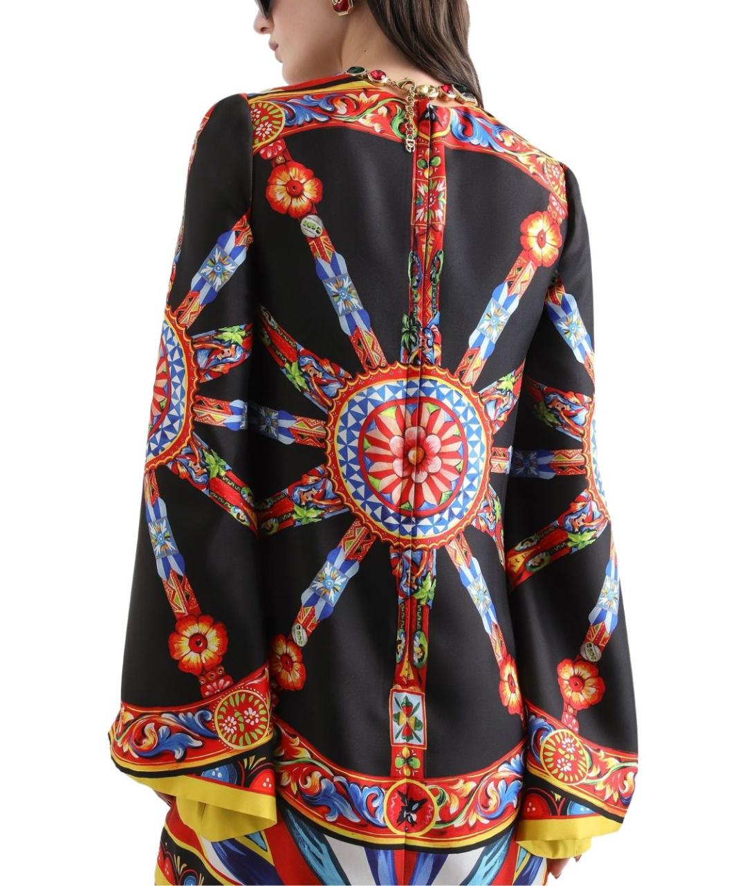 DOLCE&GABBANA Мульти шелковое платье, фото 5