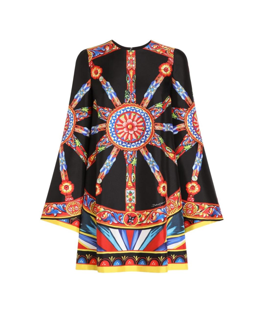DOLCE&GABBANA Мульти шелковое платье, фото 1