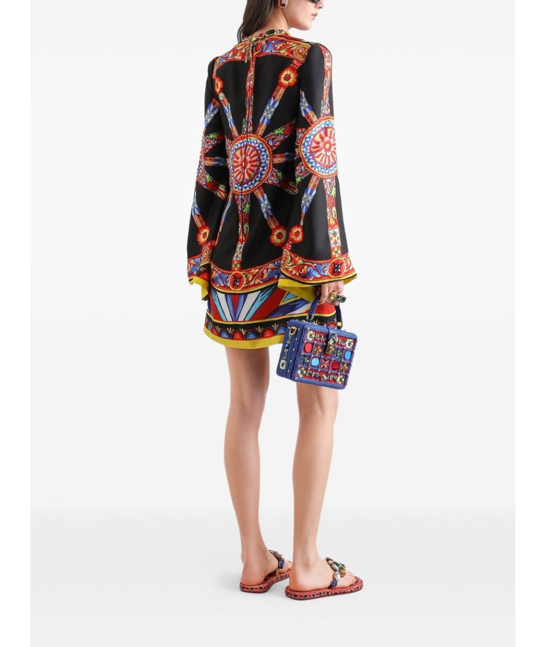 DOLCE&GABBANA Мульти шелковое платье, фото 3