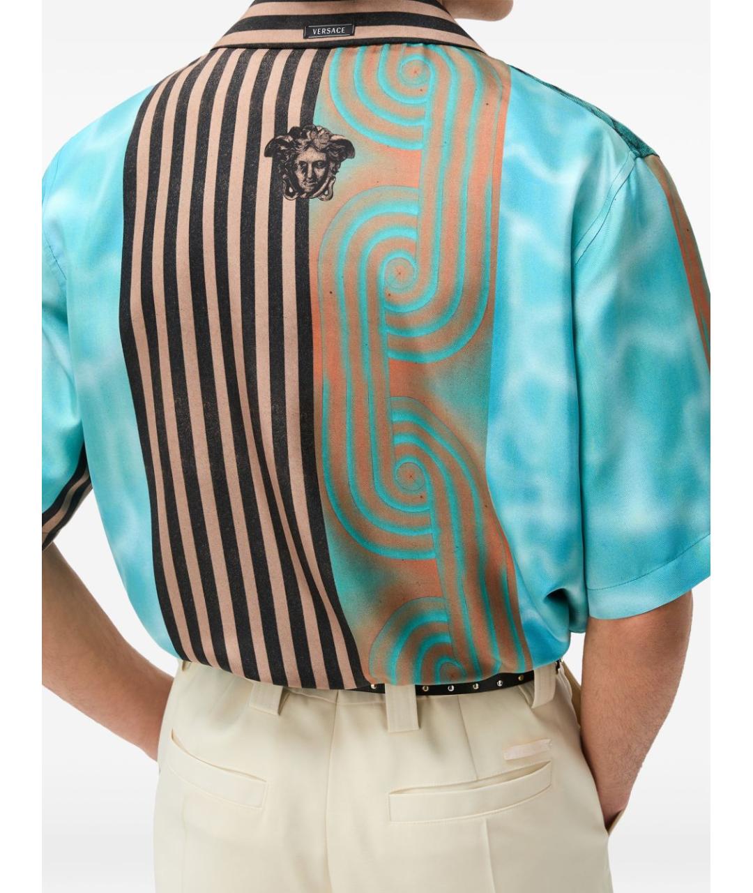 VERSACE Мульти шелковая кэжуал рубашка, фото 4