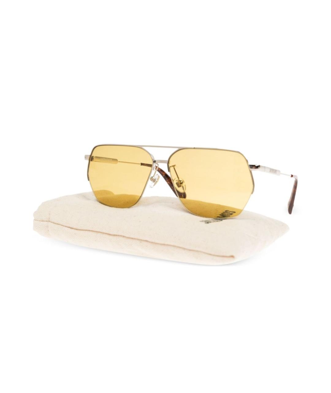 JACQUEMUS Серебряные металлические солнцезащитные очки, фото 2