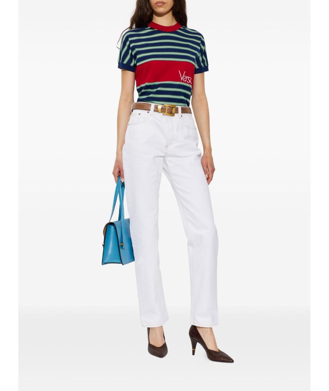 VERSACE Мульти хлопковая футболка, фото 4