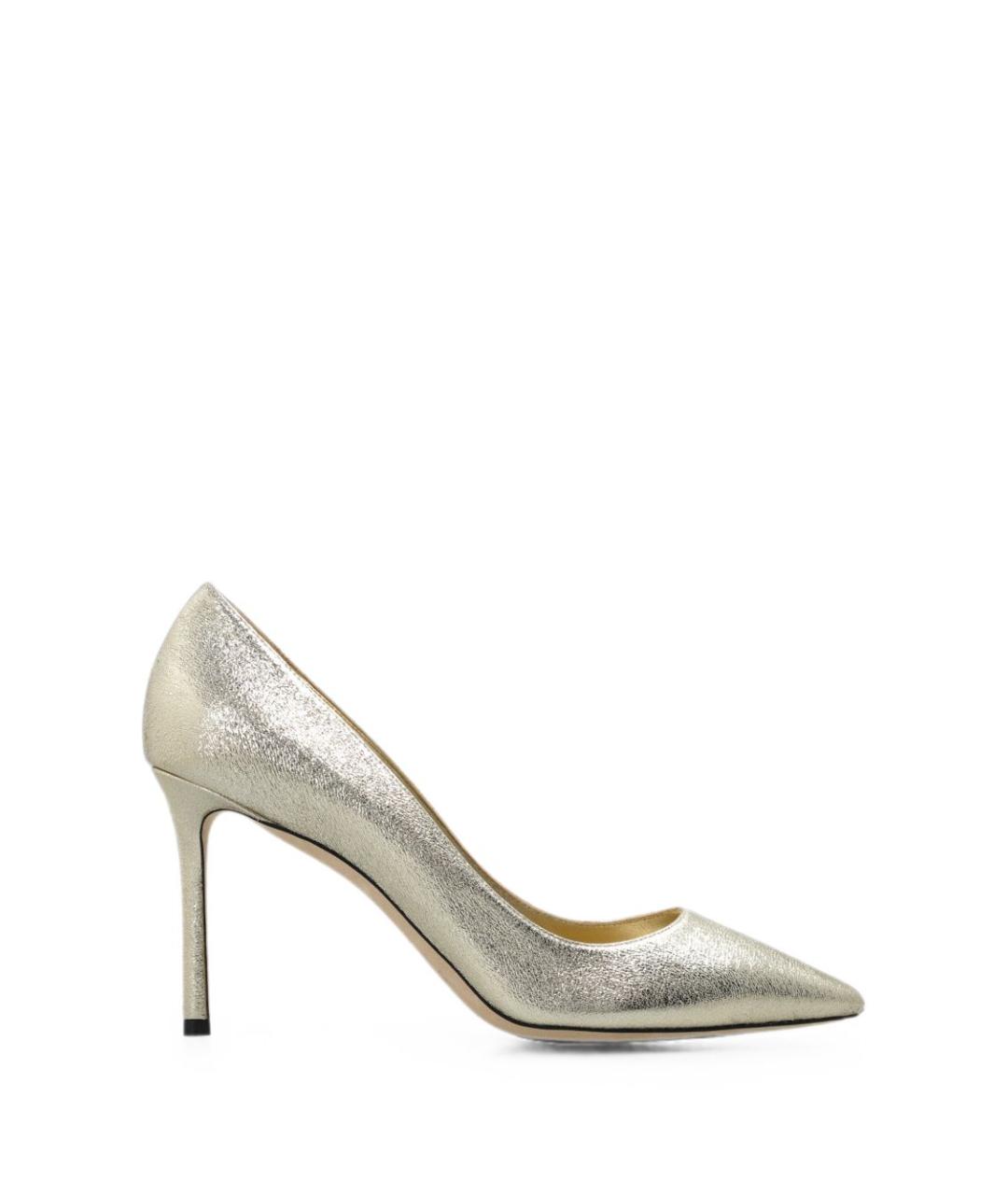 JIMMY CHOO Серебряные текстильные туфли, фото 1