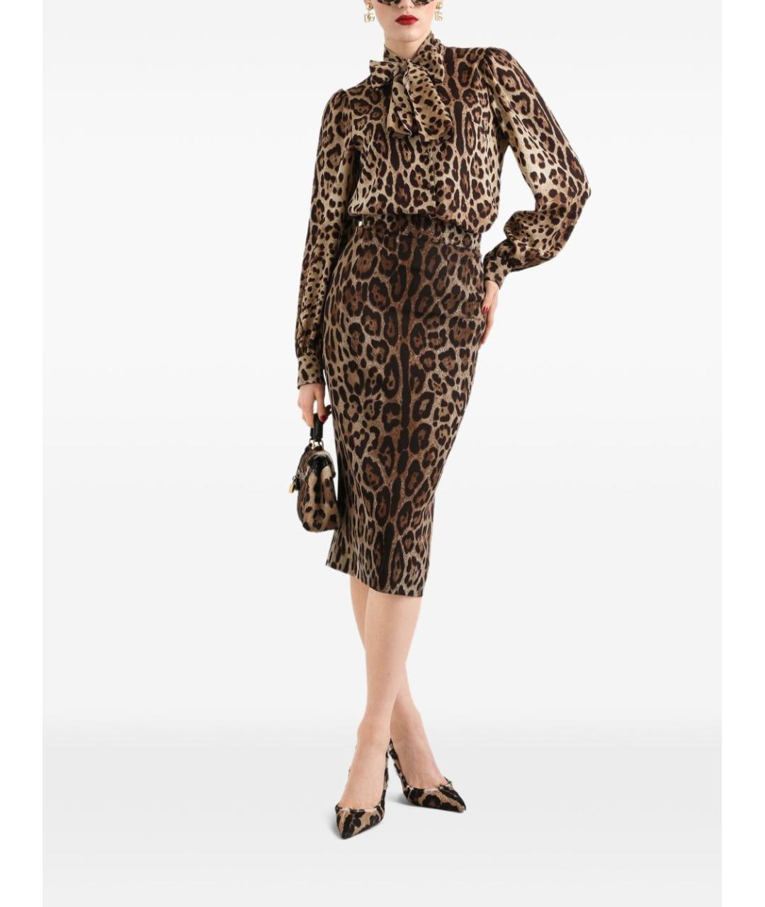 DOLCE&GABBANA Мульти вискозная юбка миди, фото 4