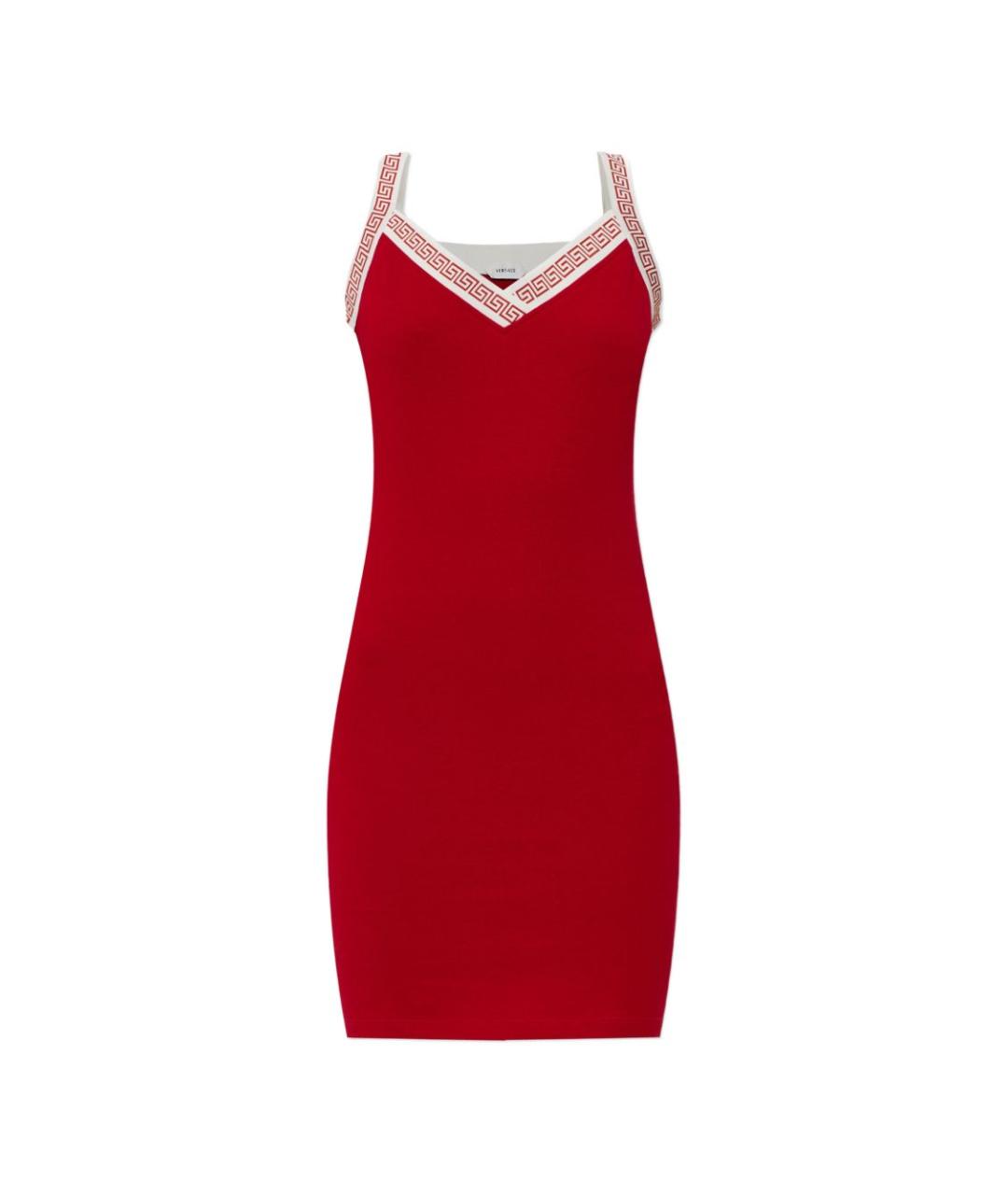 VERSACE Красное хлопковое платье, фото 1