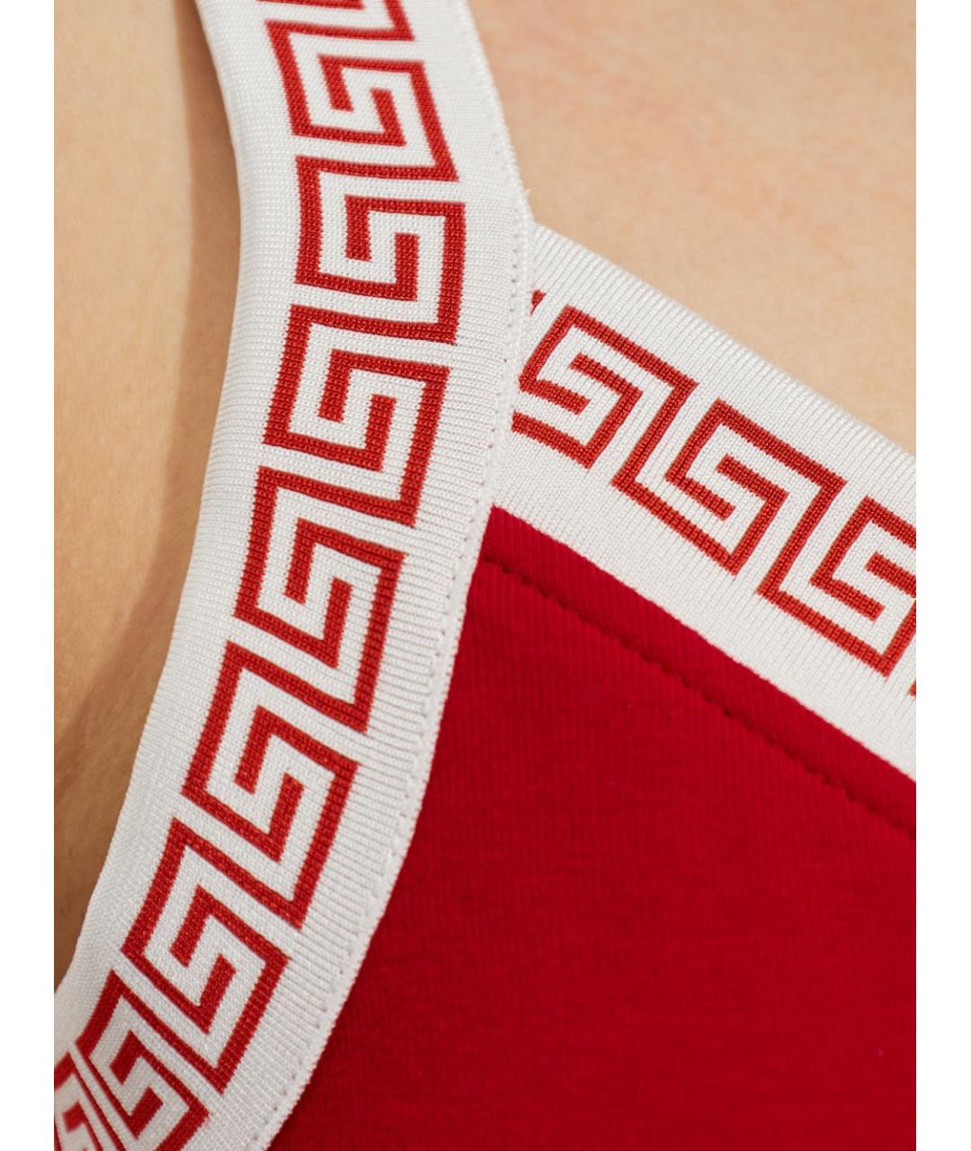 VERSACE Красное хлопковое платье, фото 5