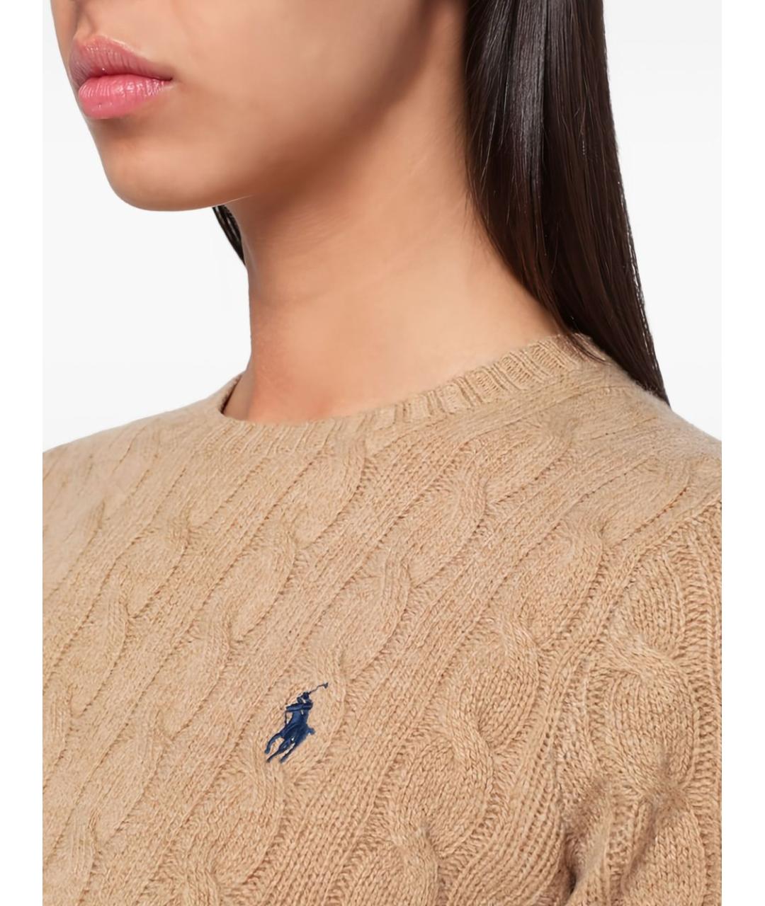 POLO RALPH LAUREN Бежевый шерстяной джемпер / свитер, фото 2