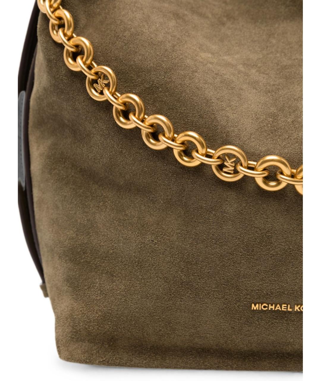 MICHAEL KORS Зеленая замшевая сумка через плечо, фото 5