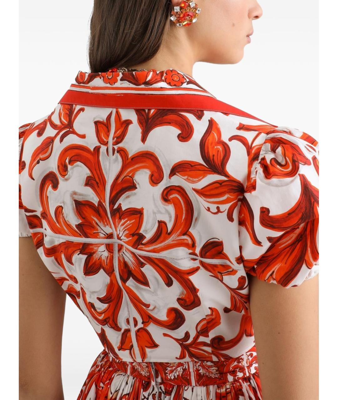 DOLCE&GABBANA Оранжевая хлопковая рубашка, фото 3
