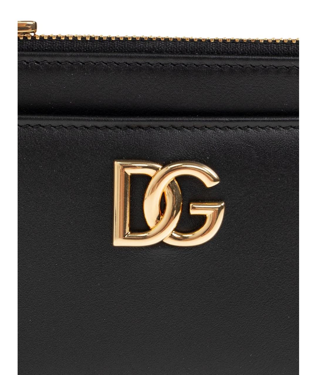 DOLCE&GABBANA Черный кожаный кошелек, фото 2