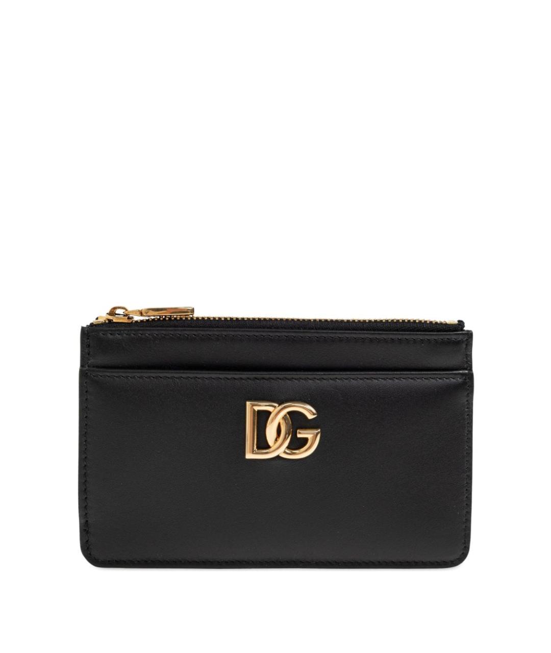 DOLCE&GABBANA Черный кожаный кошелек, фото 1