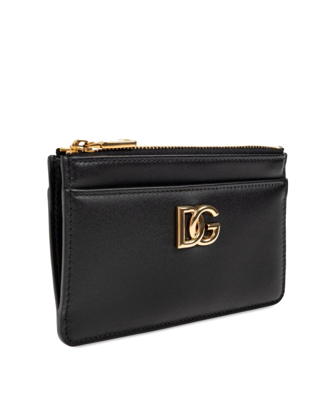 DOLCE&GABBANA Черный кожаный кошелек, фото 4