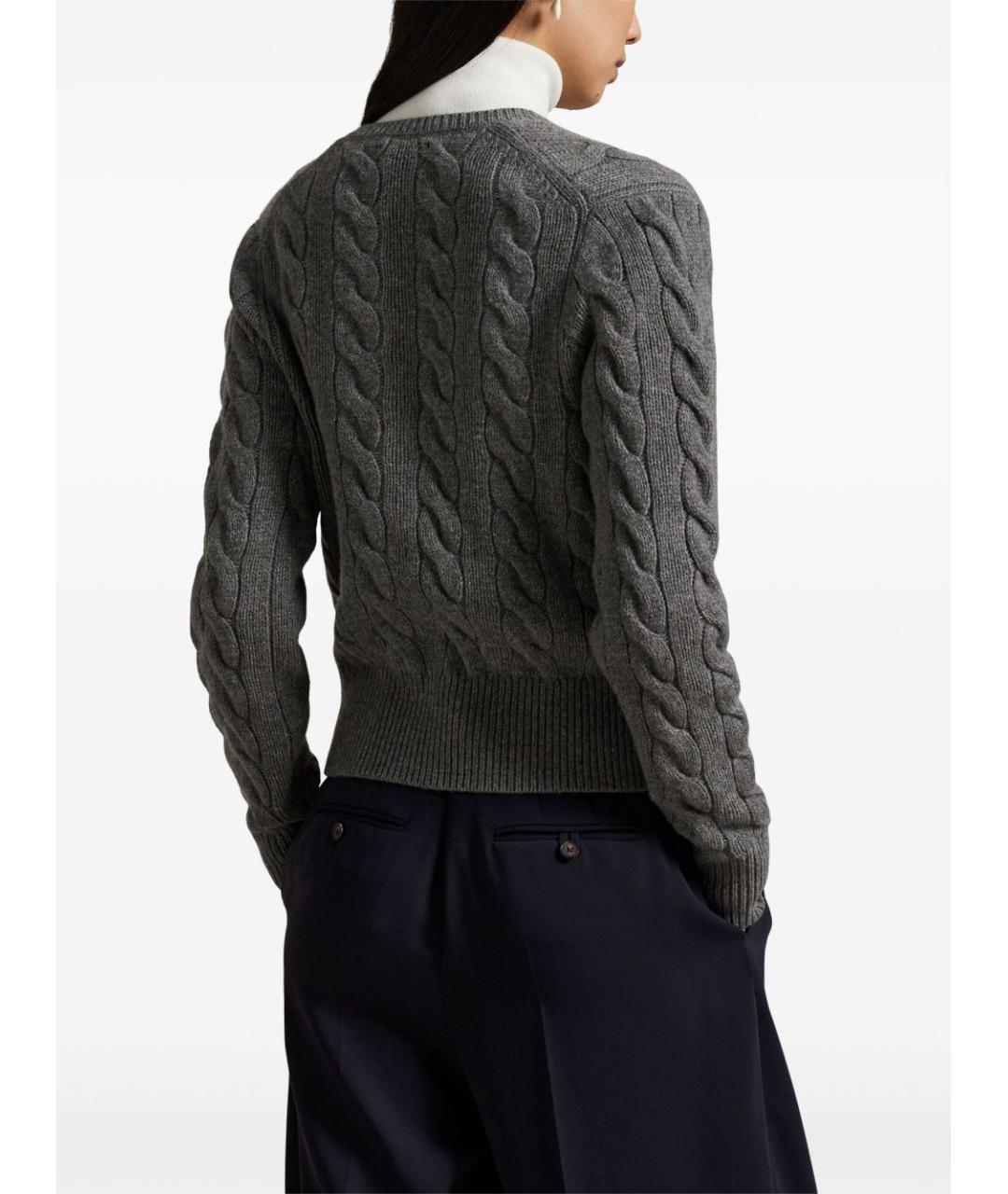 POLO RALPH LAUREN Серый шерстяной кардиган, фото 4