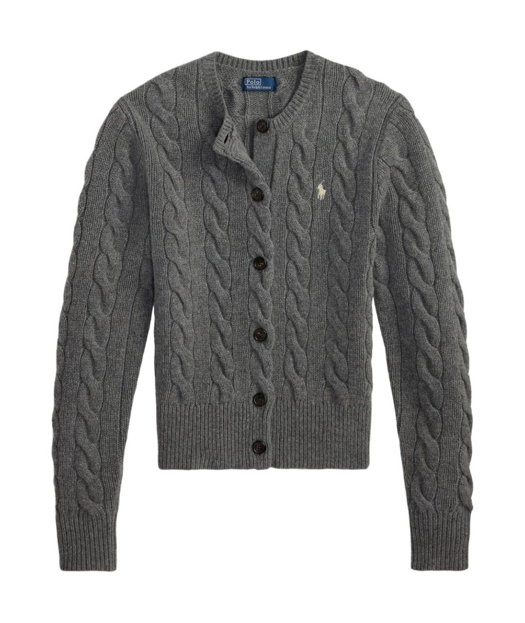 POLO RALPH LAUREN Серый шерстяной кардиган, фото 1
