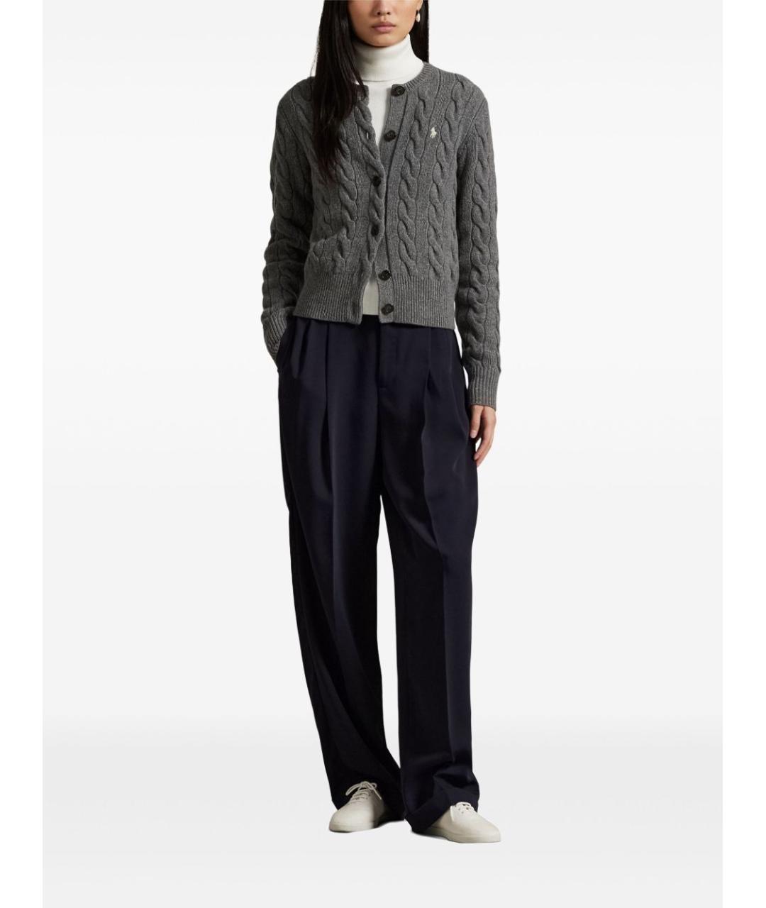 POLO RALPH LAUREN Серый шерстяной кардиган, фото 3