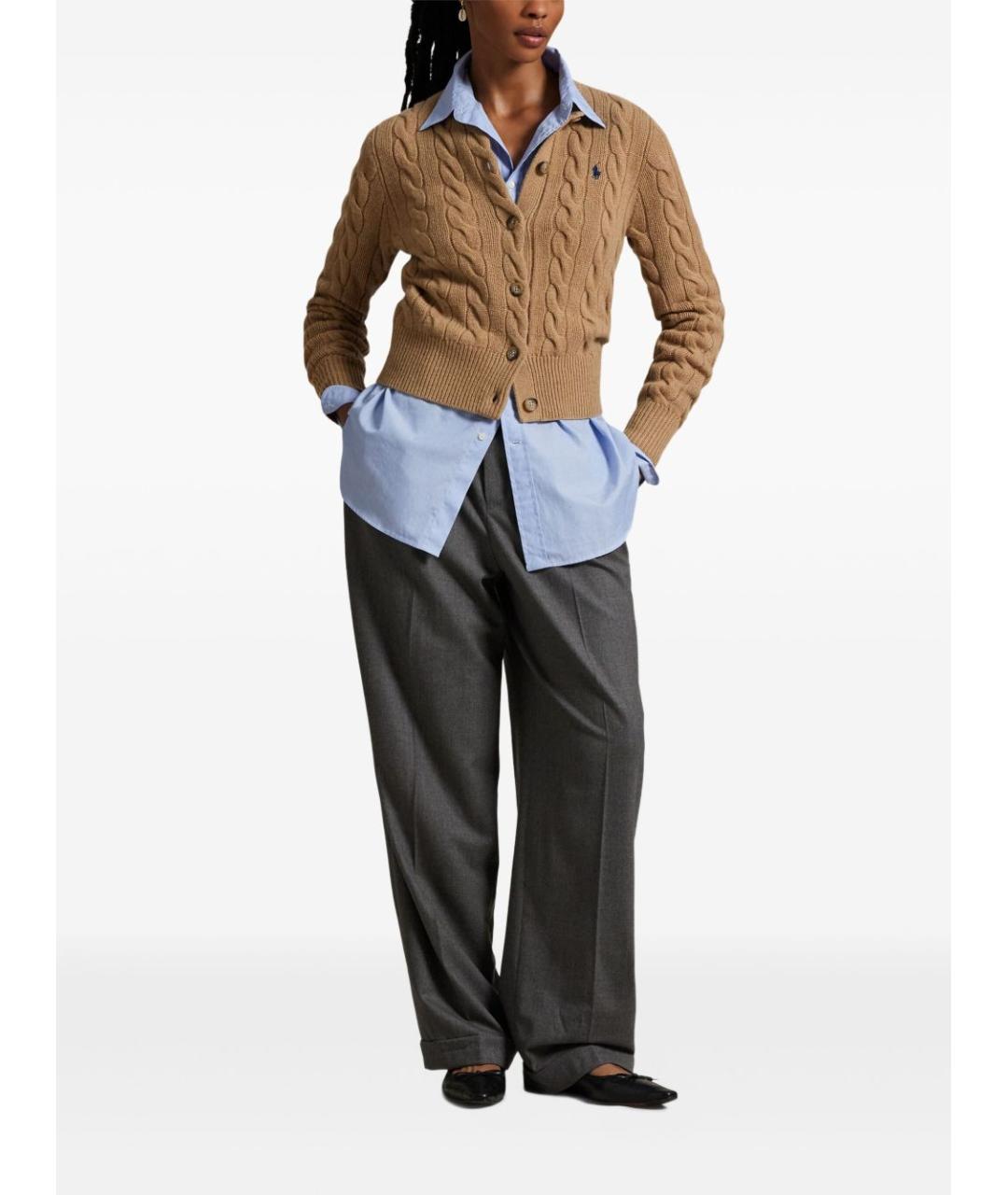 POLO RALPH LAUREN Бежевый шерстяной кардиган, фото 4