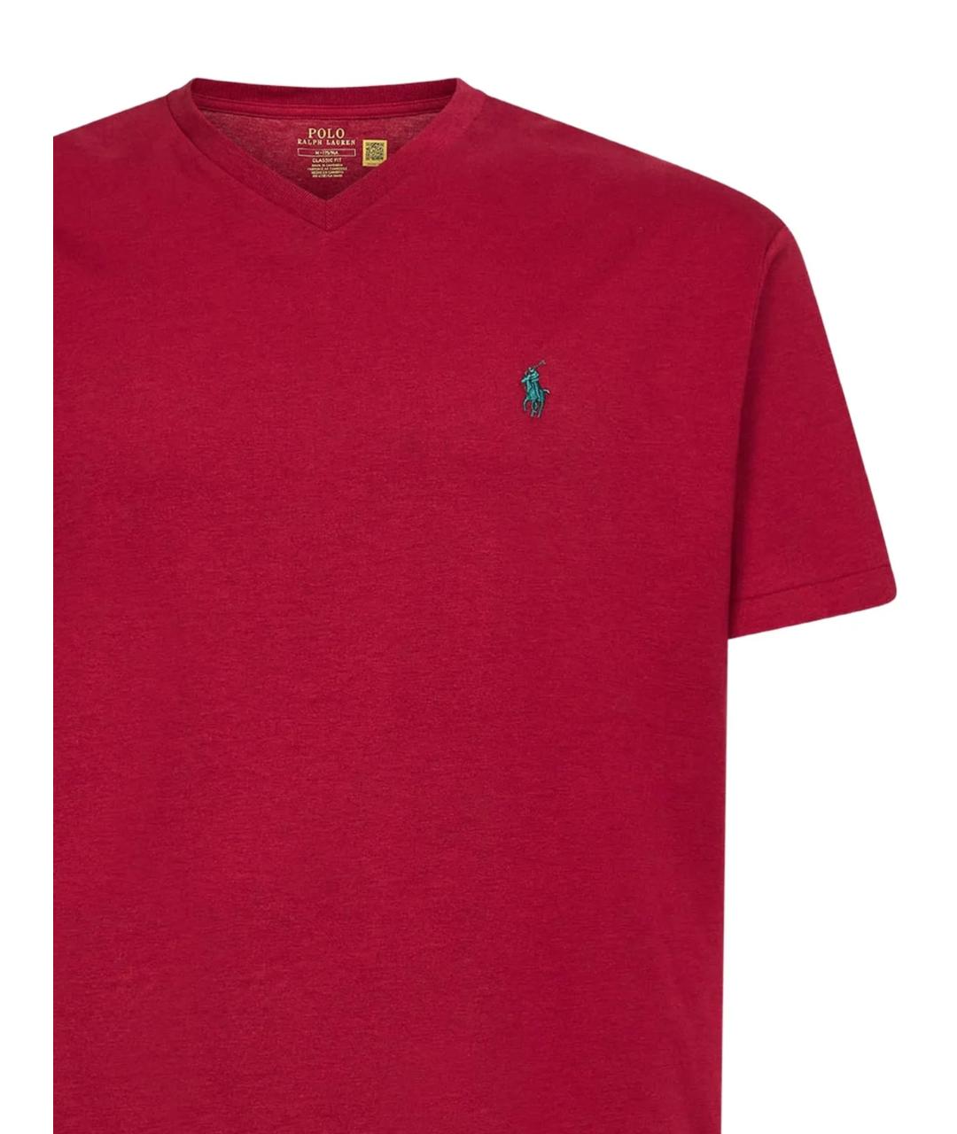 POLO RALPH LAUREN Красная хлопковая футболка, фото 2