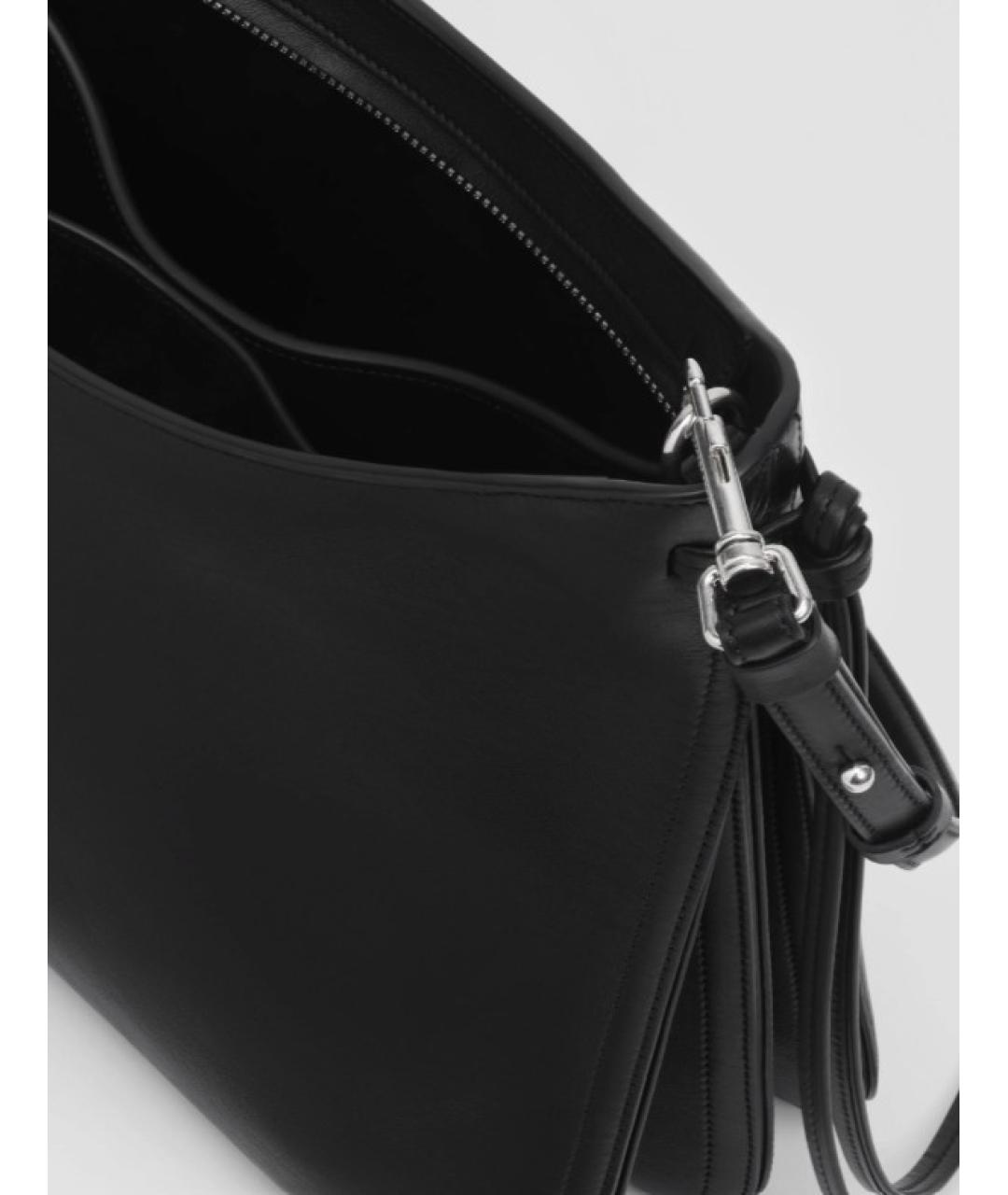 PHOEBE PHILO Черная кожаная сумка с короткими ручками, фото 3