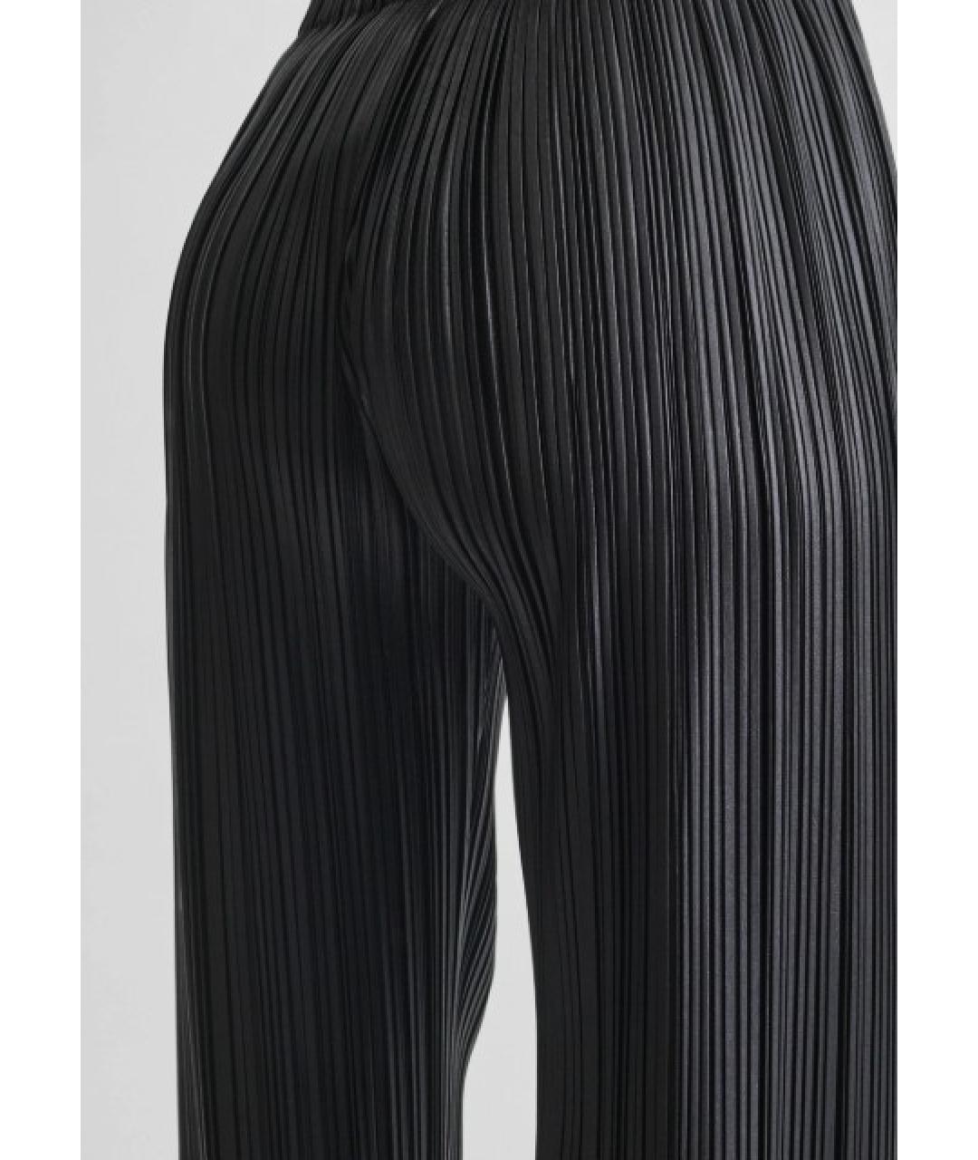 PHOEBE PHILO Черные полиэстеровые прямые брюки, фото 3