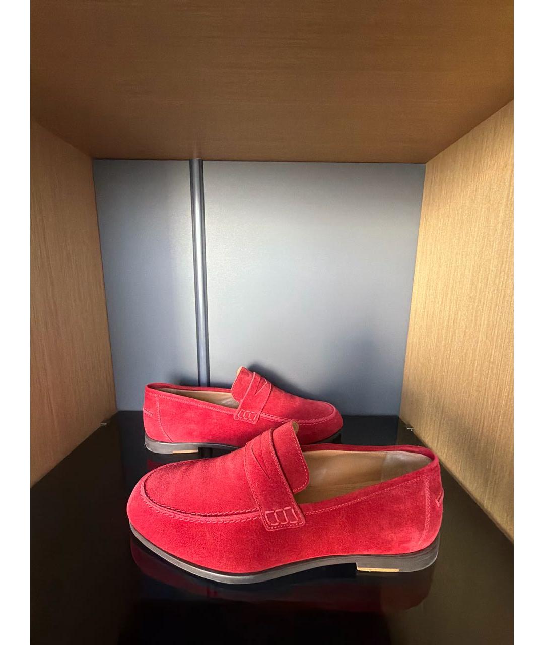 JIMMY CHOO Красные замшевые лоферы, фото 6