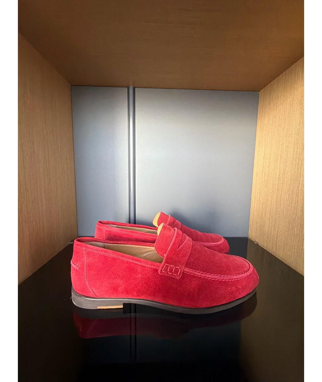 JIMMY CHOO Красные замшевые лоферы, фото 9