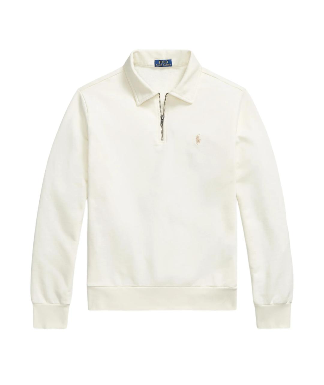 POLO RALPH LAUREN Белое хлопковое поло с длинным рукавом, фото 1