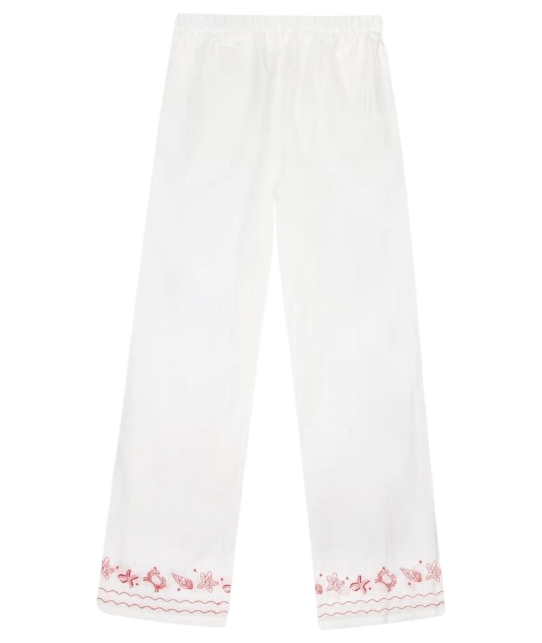 MAISON LABICHE Белые хлопковые прямые брюки, фото 1