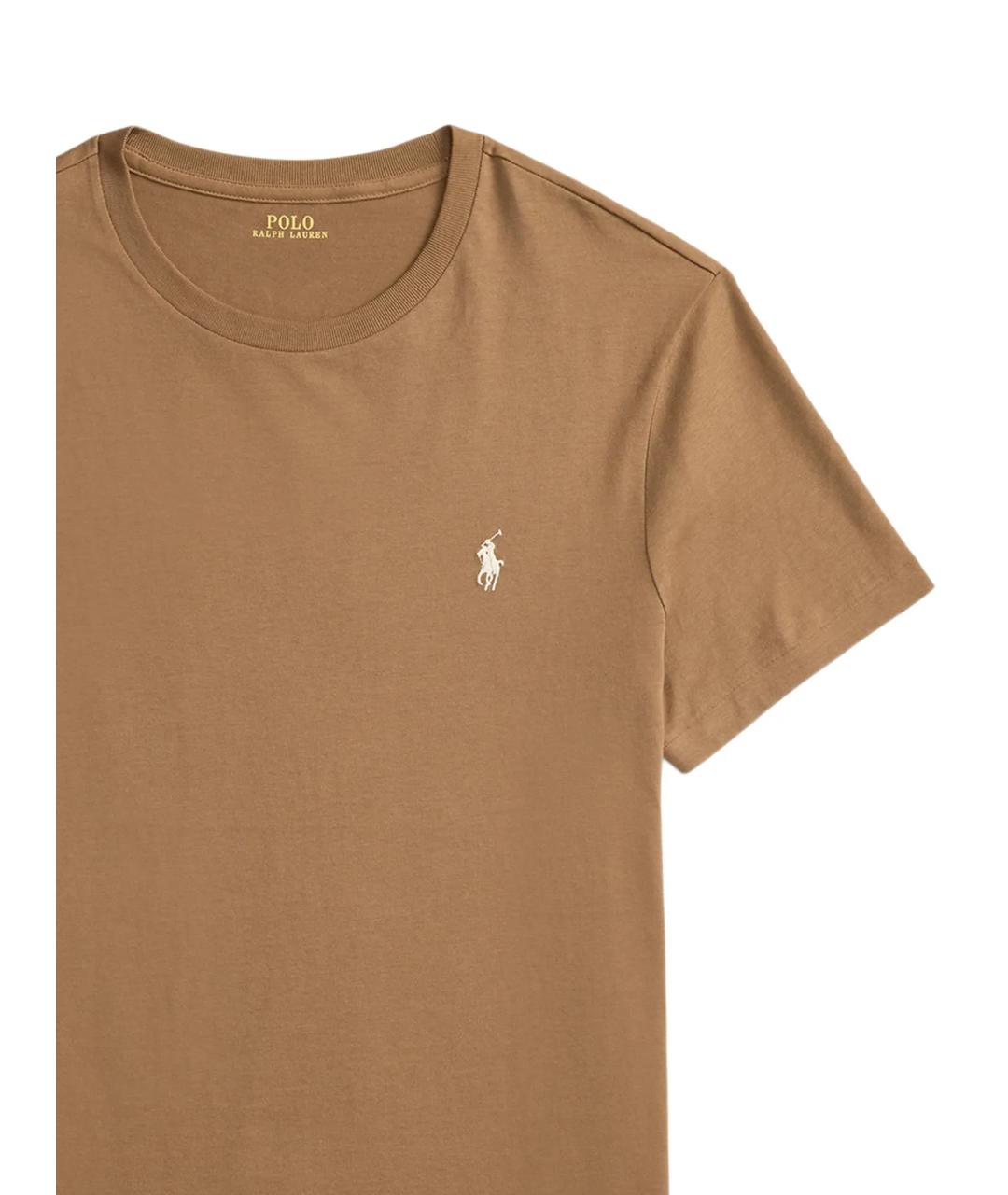 POLO RALPH LAUREN Коричневая хлопковая футболка, фото 2