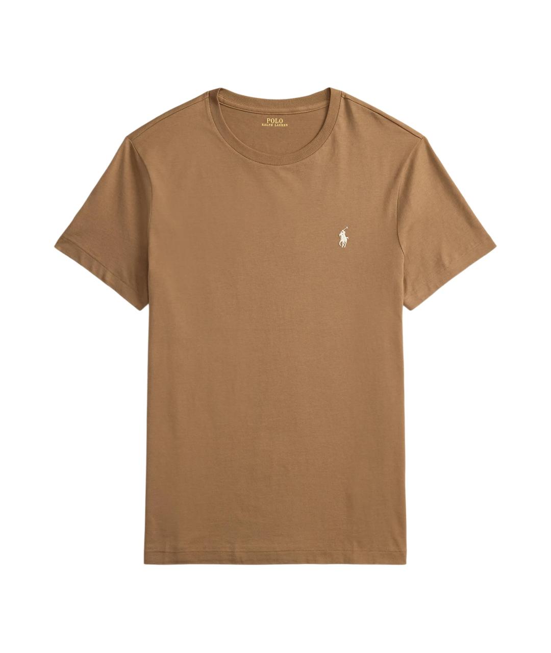 POLO RALPH LAUREN Коричневая хлопковая футболка, фото 1