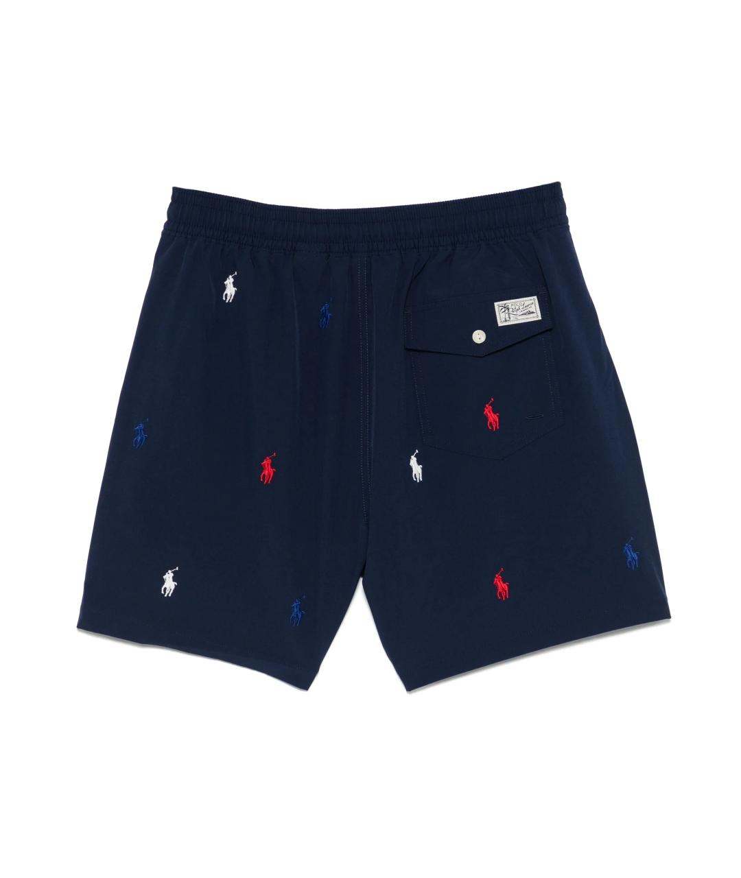 POLO RALPH LAUREN Темно-синие полиэстеровые шорты, фото 3