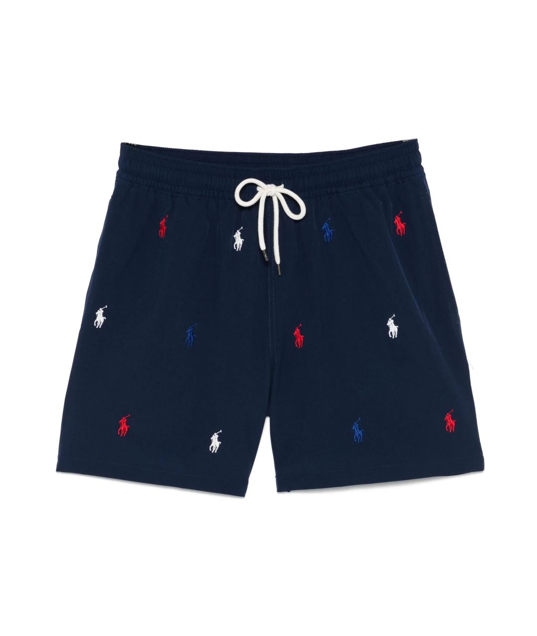 POLO RALPH LAUREN Темно-синие полиэстеровые шорты, фото 1