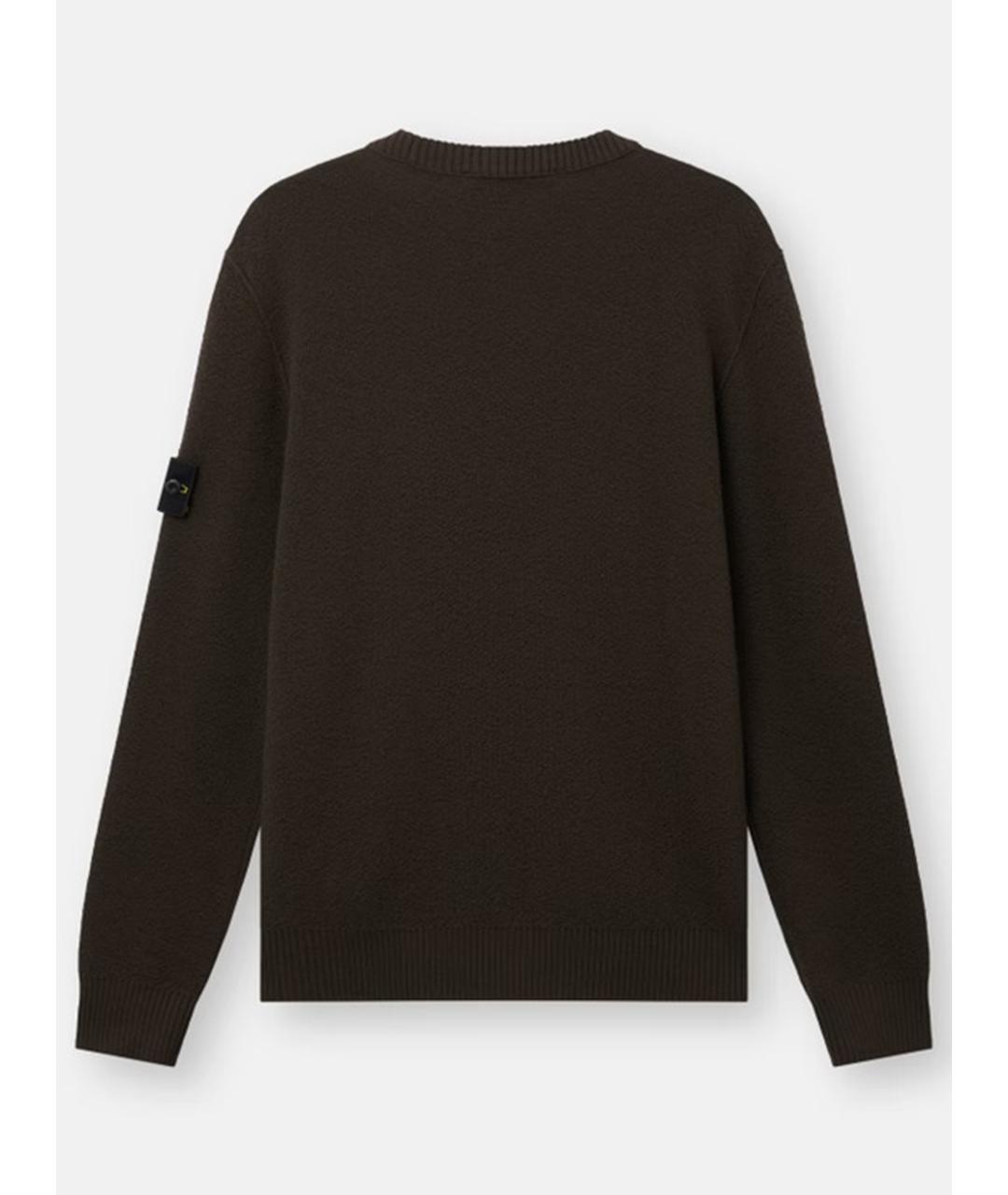 STONE ISLAND Коричневый шерстяной джемпер / свитер, фото 7