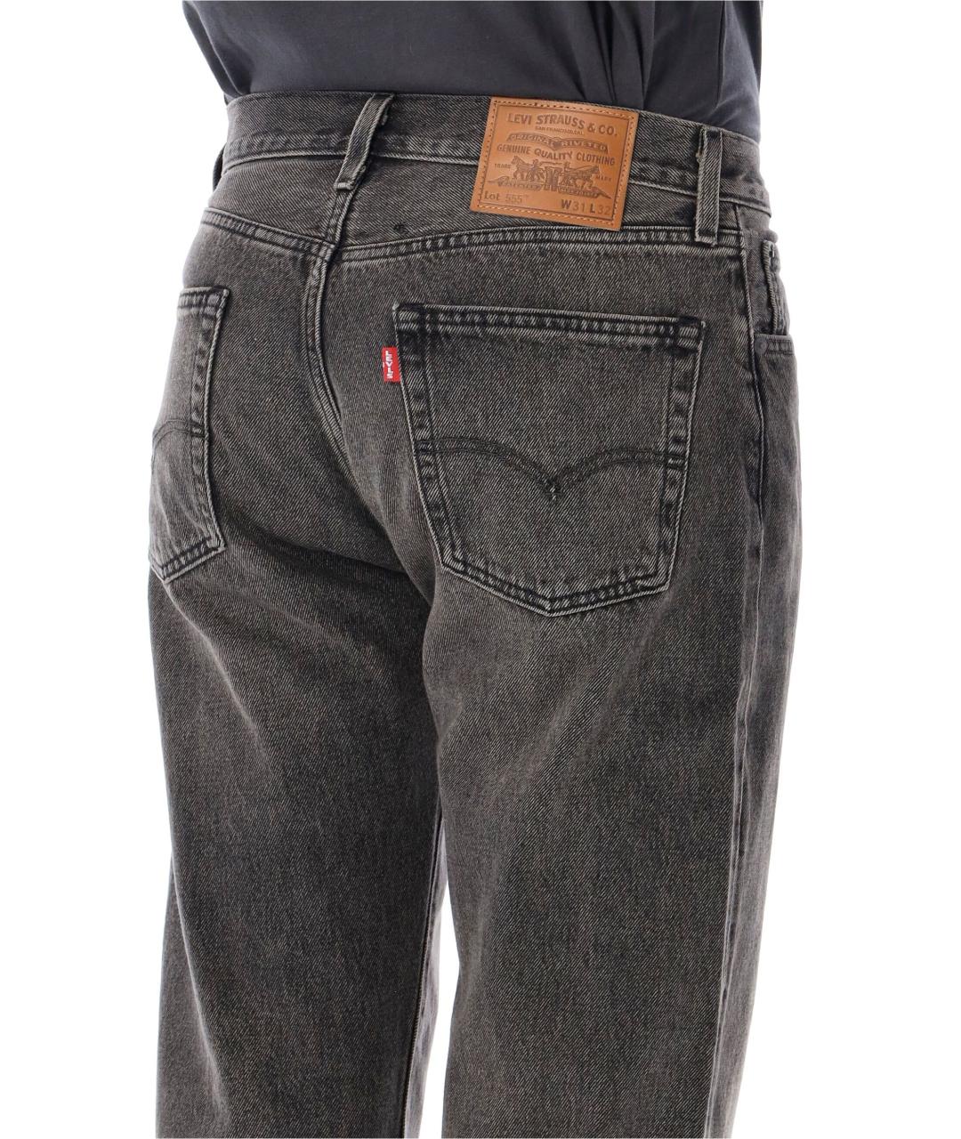 LEVI'S Серые хлопковые прямые джинсы, фото 3