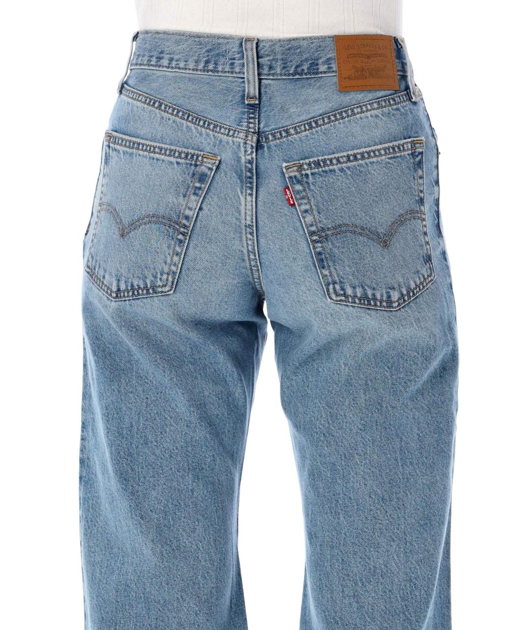LEVI'S Синие хлопковые прямые джинсы, фото 3