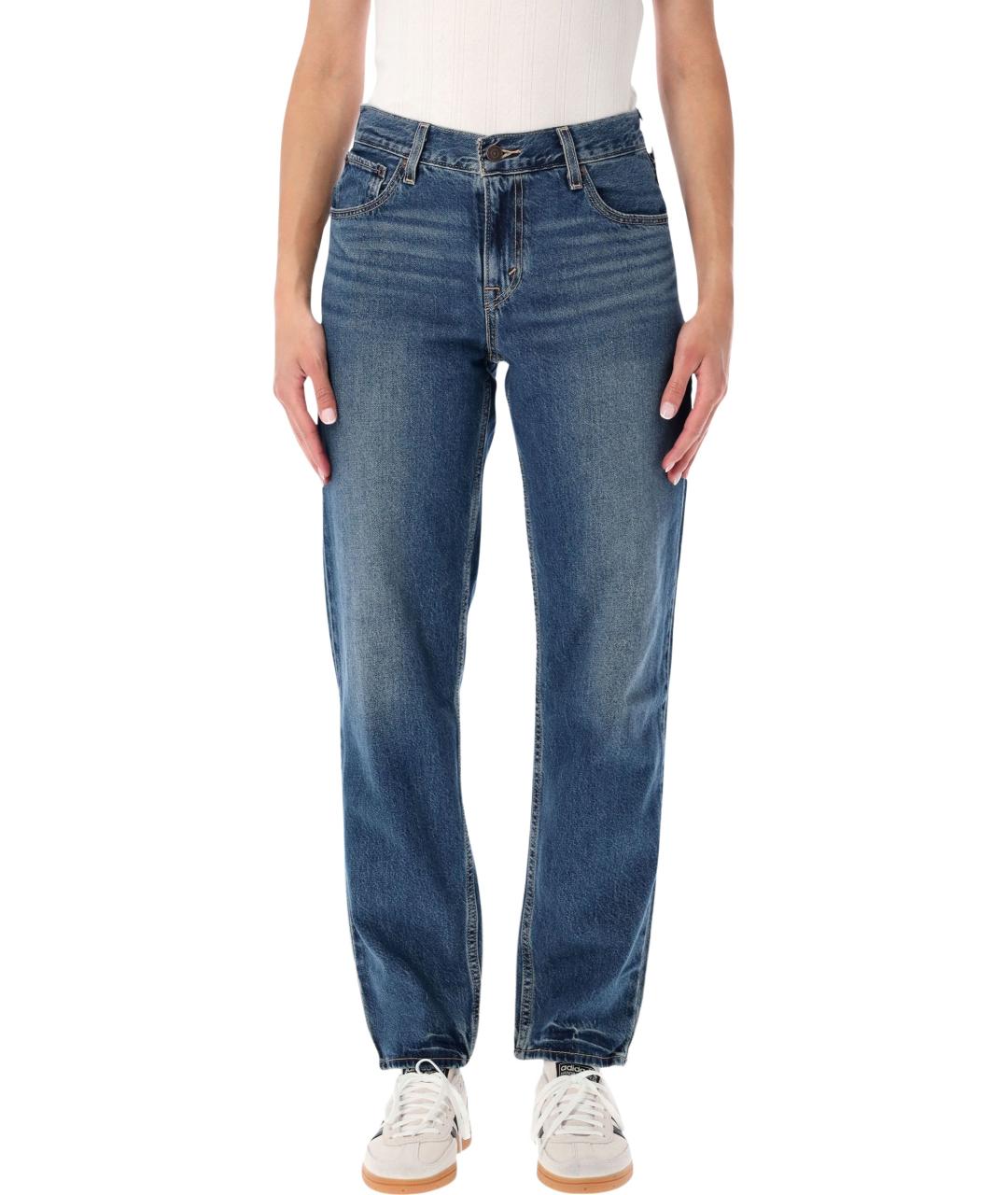 LEVI'S Синие хлопковые прямые джинсы, фото 1