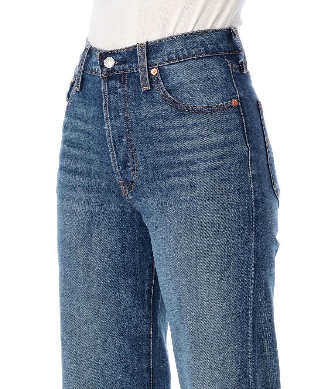 LEVI'S Синие хлопковые прямые джинсы, фото 3