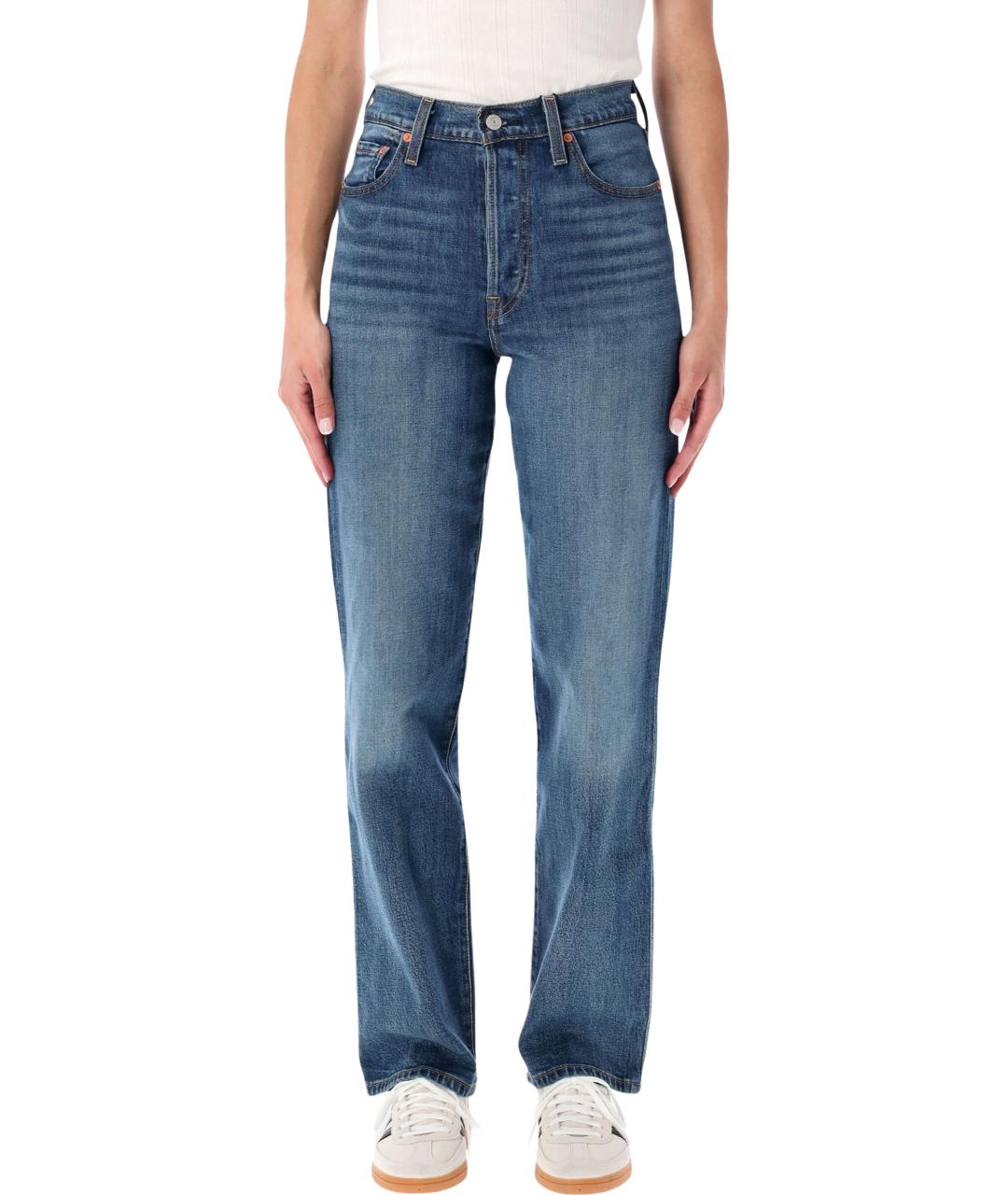LEVI'S Синие хлопковые прямые джинсы, фото 1