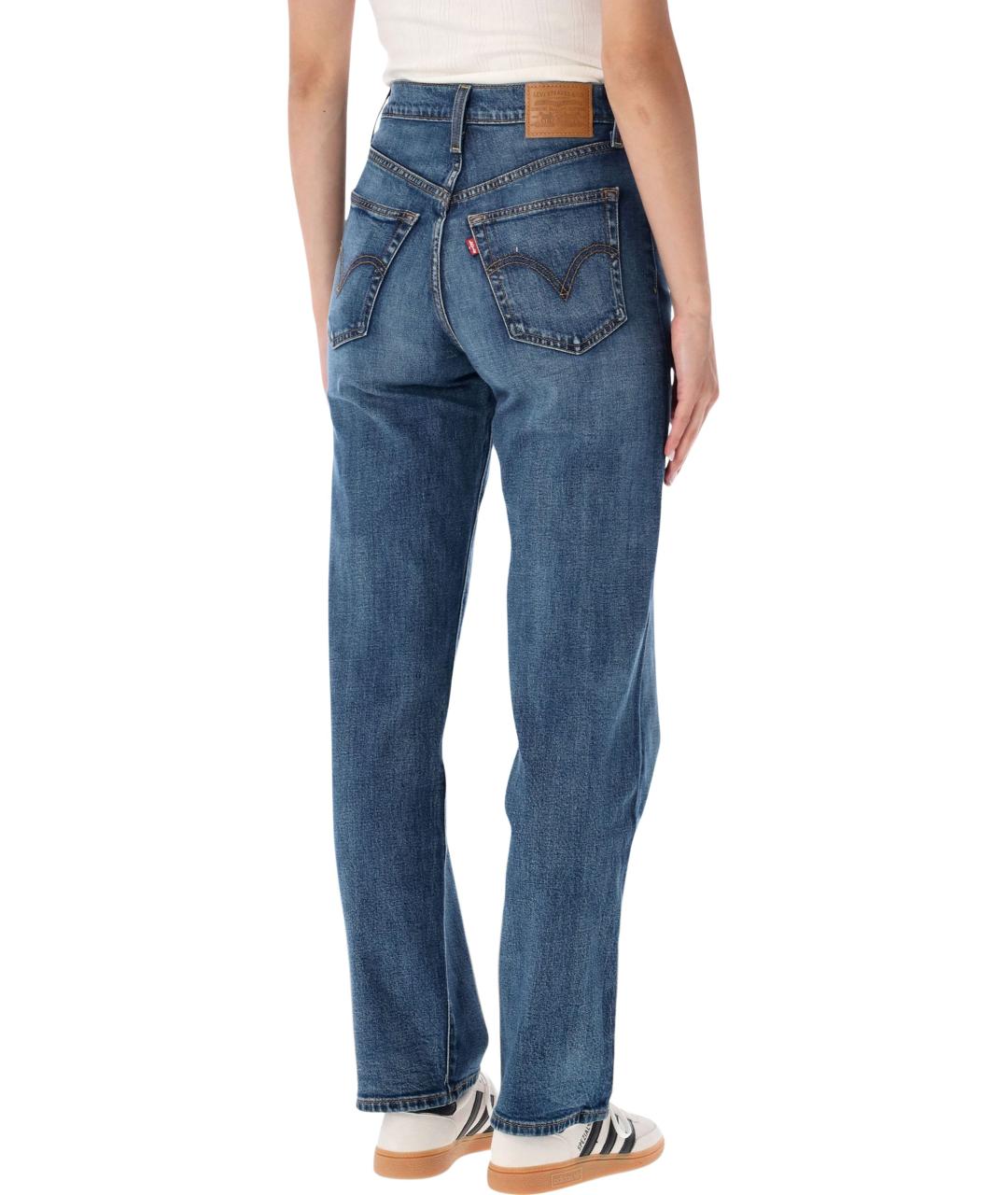 LEVI'S Синие хлопковые прямые джинсы, фото 2
