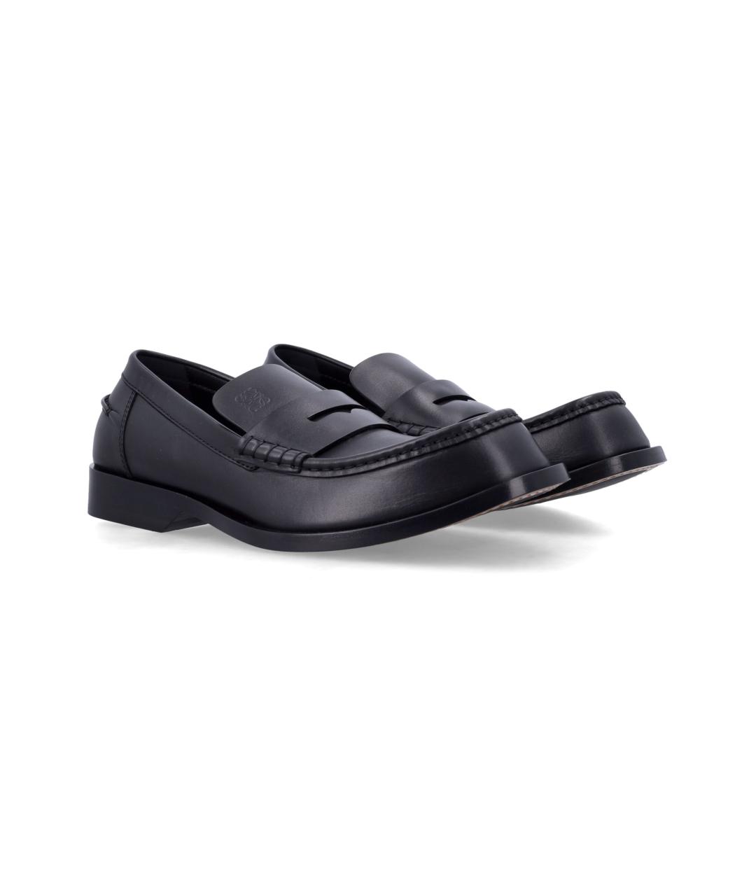 LOEWE Черные кожаные лоферы, фото 2