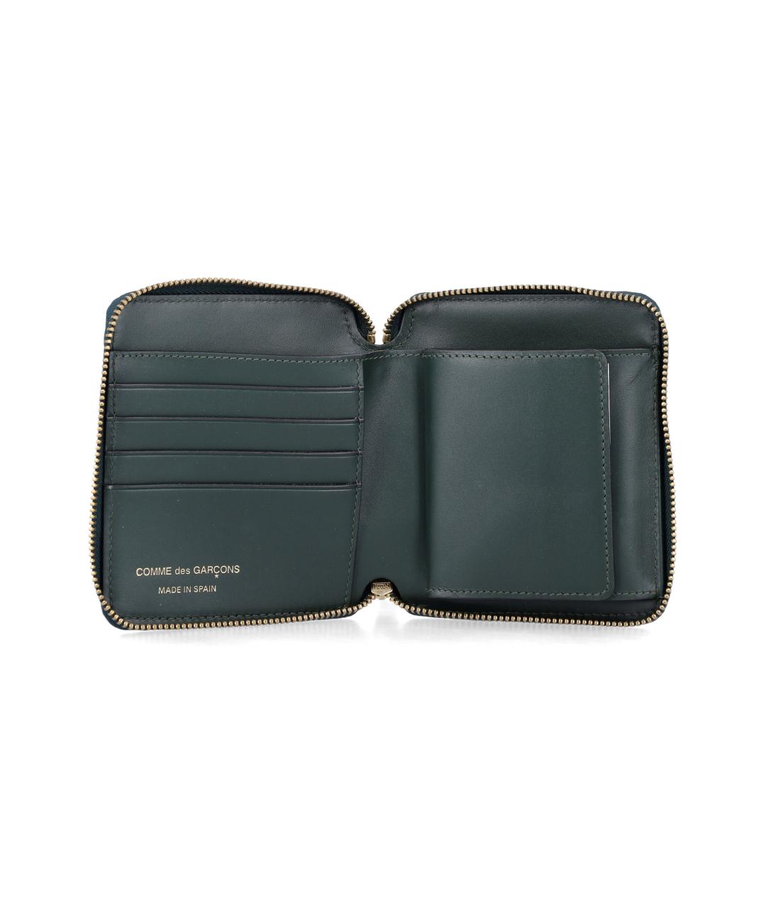 COMME DES GARÇONS WALLET Зеленый кожаный кошелек, фото 3