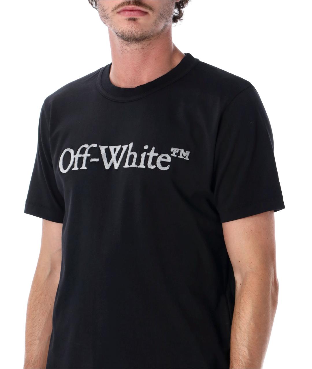 OFF-WHITE Черная хлопковая футболка, фото 3