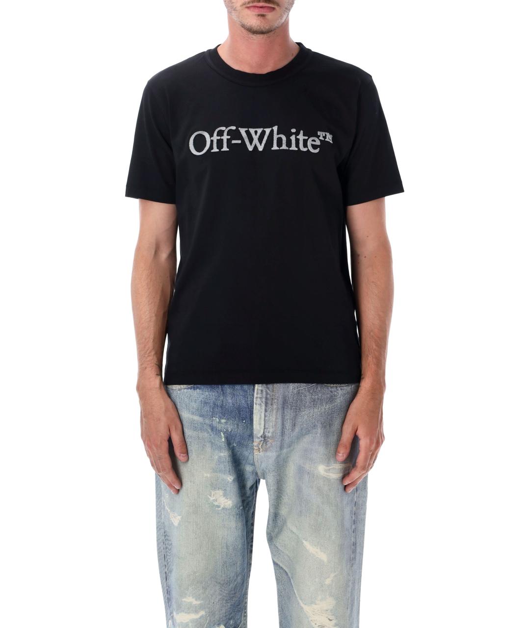 OFF-WHITE Черная хлопковая футболка, фото 1