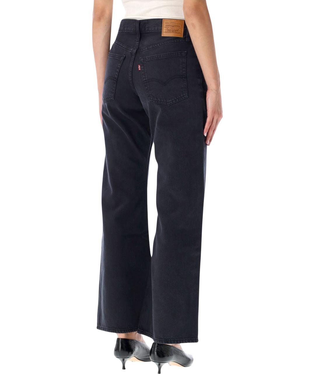 LEVI'S Черные хлопковые прямые джинсы, фото 2