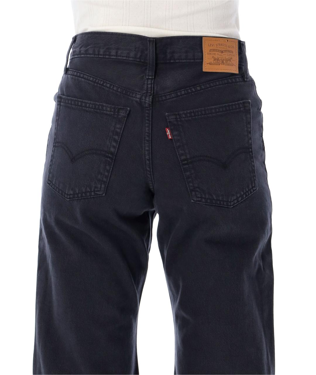 LEVI'S Черные хлопковые прямые джинсы, фото 3