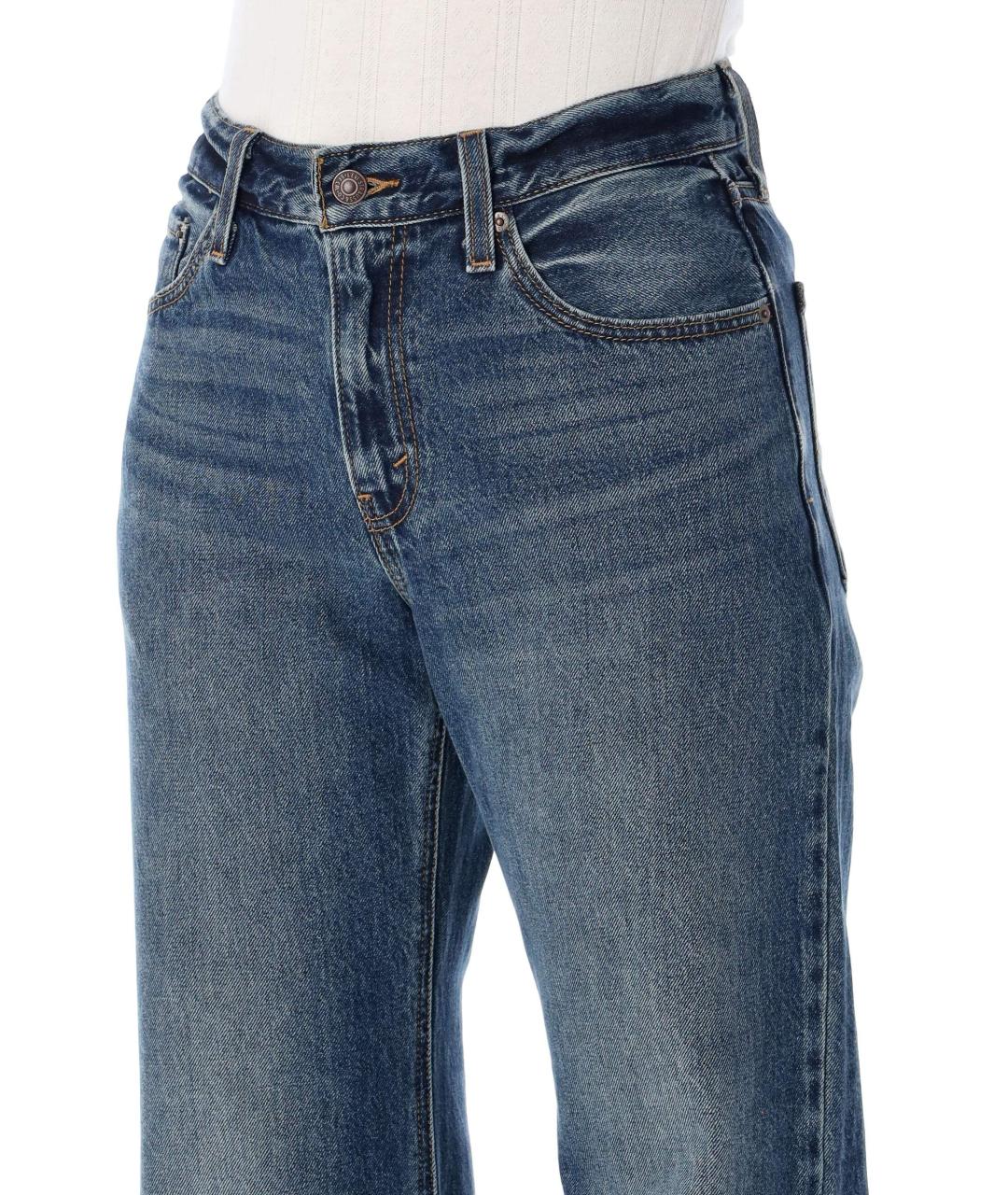 LEVI'S Синие хлопковые прямые джинсы, фото 3
