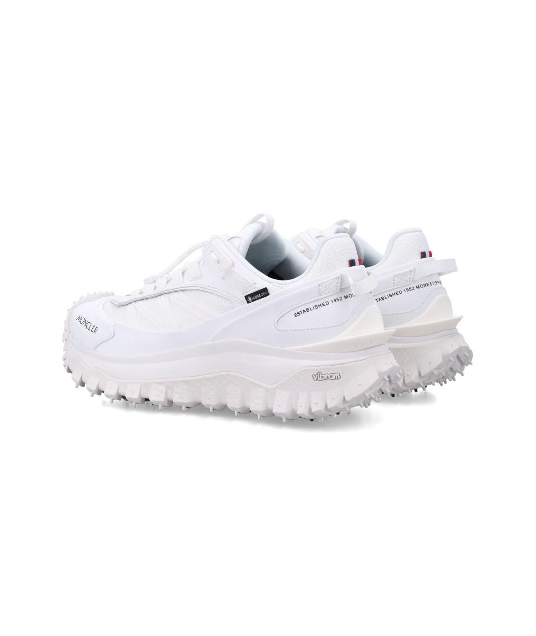 MONCLER Белые кожаные низкие кроссовки / кеды, фото 4