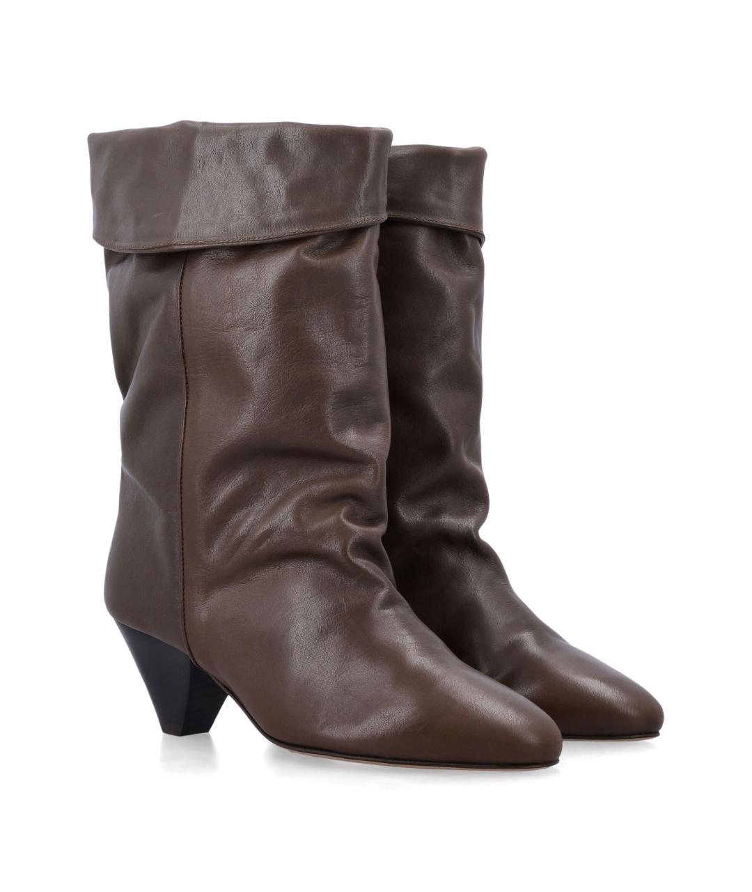 ISABEL MARANT Золотые кожаные ботинки, фото 2