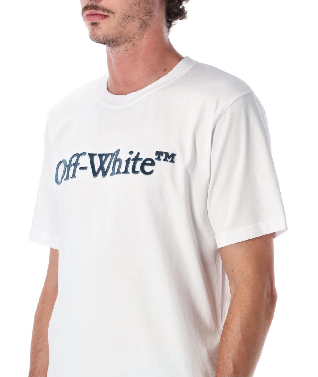 OFF-WHITE Белая хлопковая футболка, фото 3