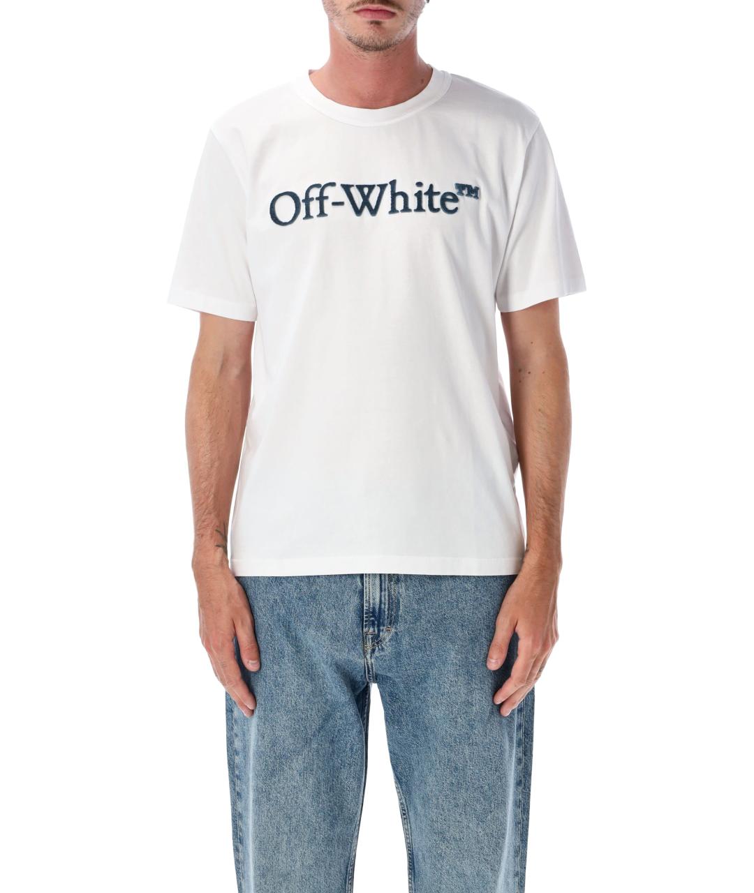 OFF-WHITE Белая хлопковая футболка, фото 1